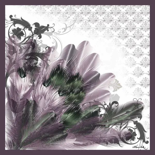 羽毛-2-增加紫色-1-9 scarf designs